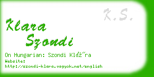 klara szondi business card